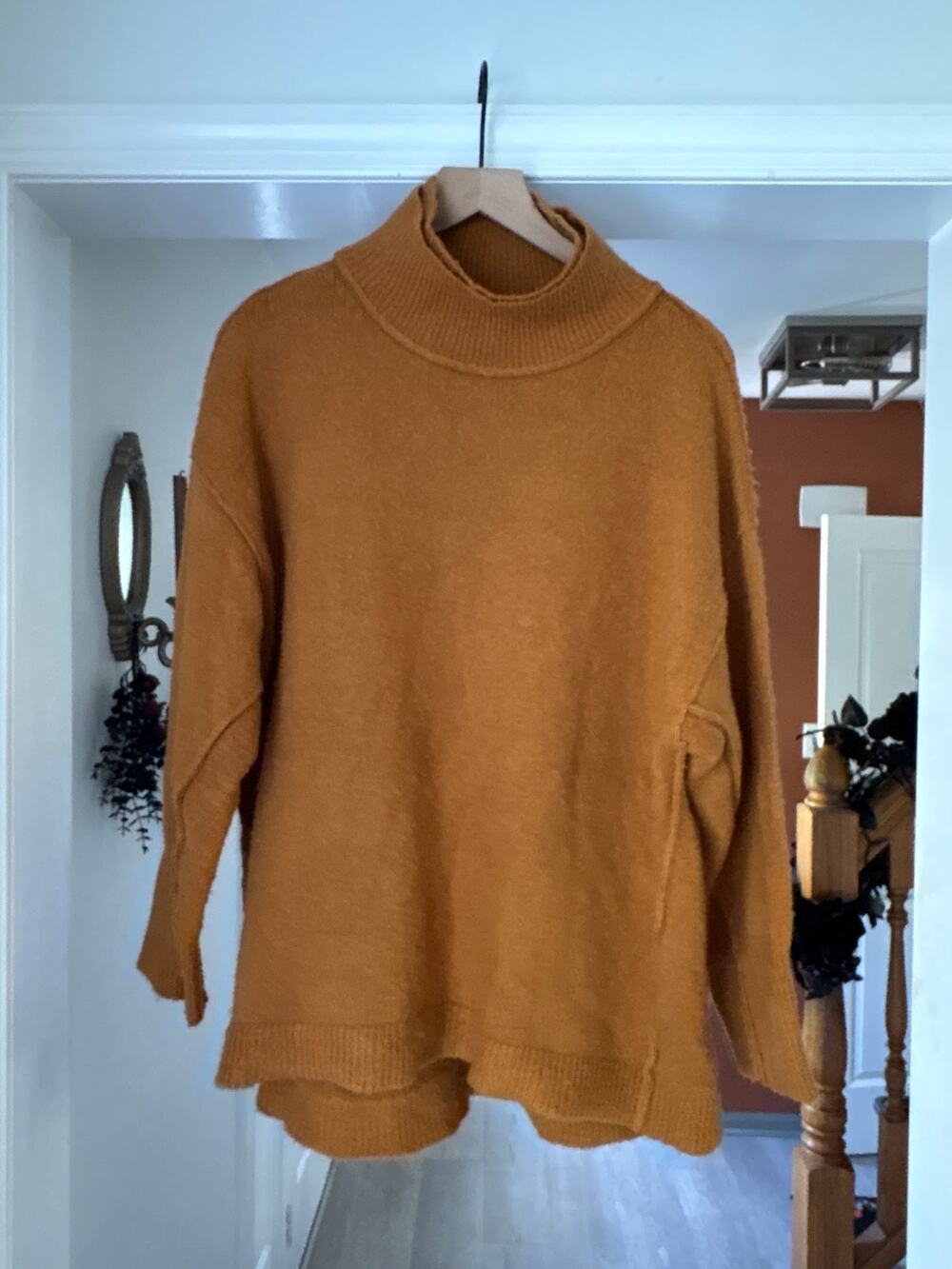 Urban Daizy Oversized Turtleneck Sweater Small Medium Mustard Yellow